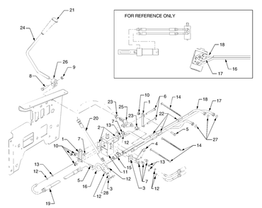 Part Location Diagram of 747-3349A Cub Cadet Handle, Center Lift Valve